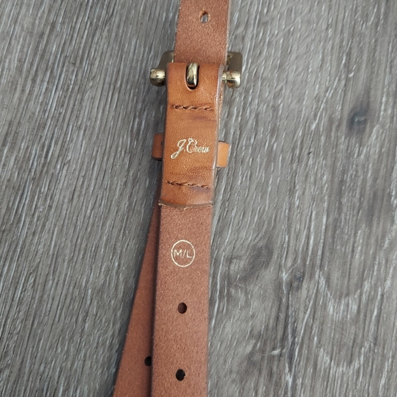 J Crew Perforated Skinny Leather Belt M/L - Picture 3 of 5